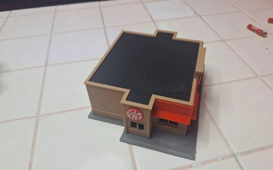 Escala N Elegante Estilo Fil a Edificio Construido Comida Rápida Impreso en 3D Terminado Construido Foto 2 de 4