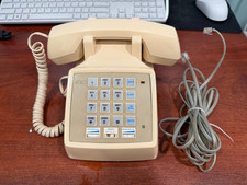 AT&T 2500 DMGJ Vintage Push Button Landline Beige Phone w/ Speakerphone RARE