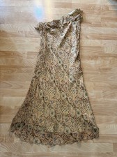 NWT Ralph Lauren 100% Silk One Shoulder Dress Called Indian Summer Size 10