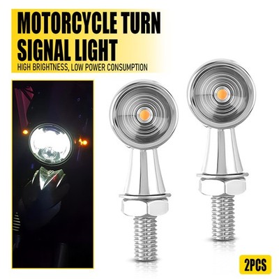 2x Chrome Bullet Motorcycle Mini LED Turn Signals Blinker Light Indicator Amber