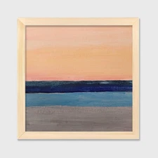 Original 8x8 Inch Abstract Sunset Painting, Impressionist Art M1001 - AMBER K