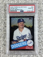 2020 Topps Silver Pack Gavin Lux #48 Black Refractor /199 Rookie RC 1985 PSA 10