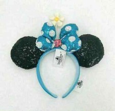 New Disney Parks 2020 Blue White Polka Dot Daisy Minnie Mickey Ears Headband