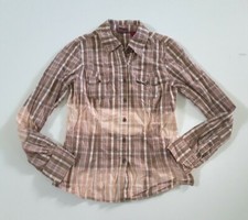 Upcycled Distressed Bleached Hand Dyed Ombre Country Grunge Rockabilly Shirt M