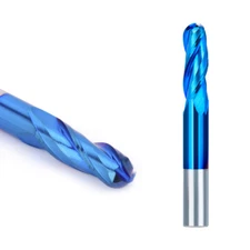 3 Flute Ball Nose Carbide End Mill 1/4" Shank CNC Router Bit for Stainless Wood