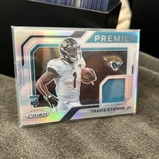 2021 Panini Prizm Football Travis Etienne Jr Premier Jersey Patch Rookie Silver