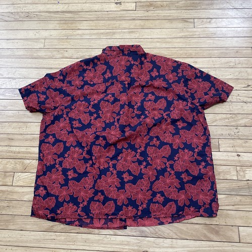 Harbor Bay HB Shirt Men 2XL Red Black Floral Print Romantic Hawaiian XXL 60" - Picture 2 of 18