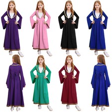 Kids Girls Dress Soft Costumes High Waist Gown Performance Cosplay Renaissance