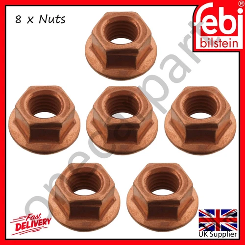 8 Exhaust Manifold Copper Nuts Febi 03687 Fits 175129650 18307620549 1201420072