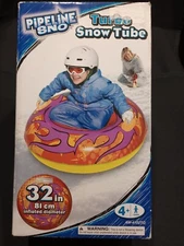 Snow Tube Red Orange Pipeline Sno 32" Turbo Aqua Leisure 81cm in. Inch NIB AS IS
