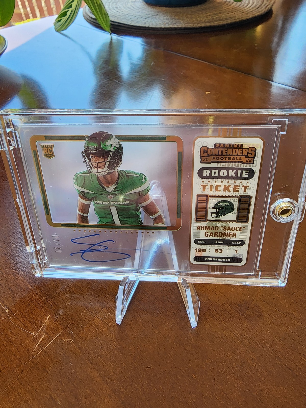 2022 contenders AHMAD "SAUCE" GARDNER Rookie Ticket Clear Variation 6/10 AUTO