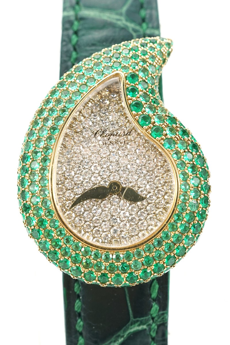 Chopard Casmir 43/6700-22 Gold & Emeralds with Diamond Dial Quartz