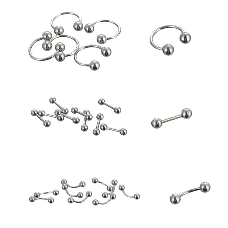 85Pcs Wholesale Lots Mixed Lip Piercing Body Jewelry Tongue Ring Labial Ring - Image 2 of 4