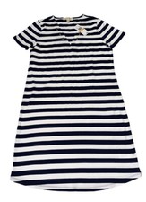 Michael Kors Dress womens small jersey blue white stripe lace up sailor womens