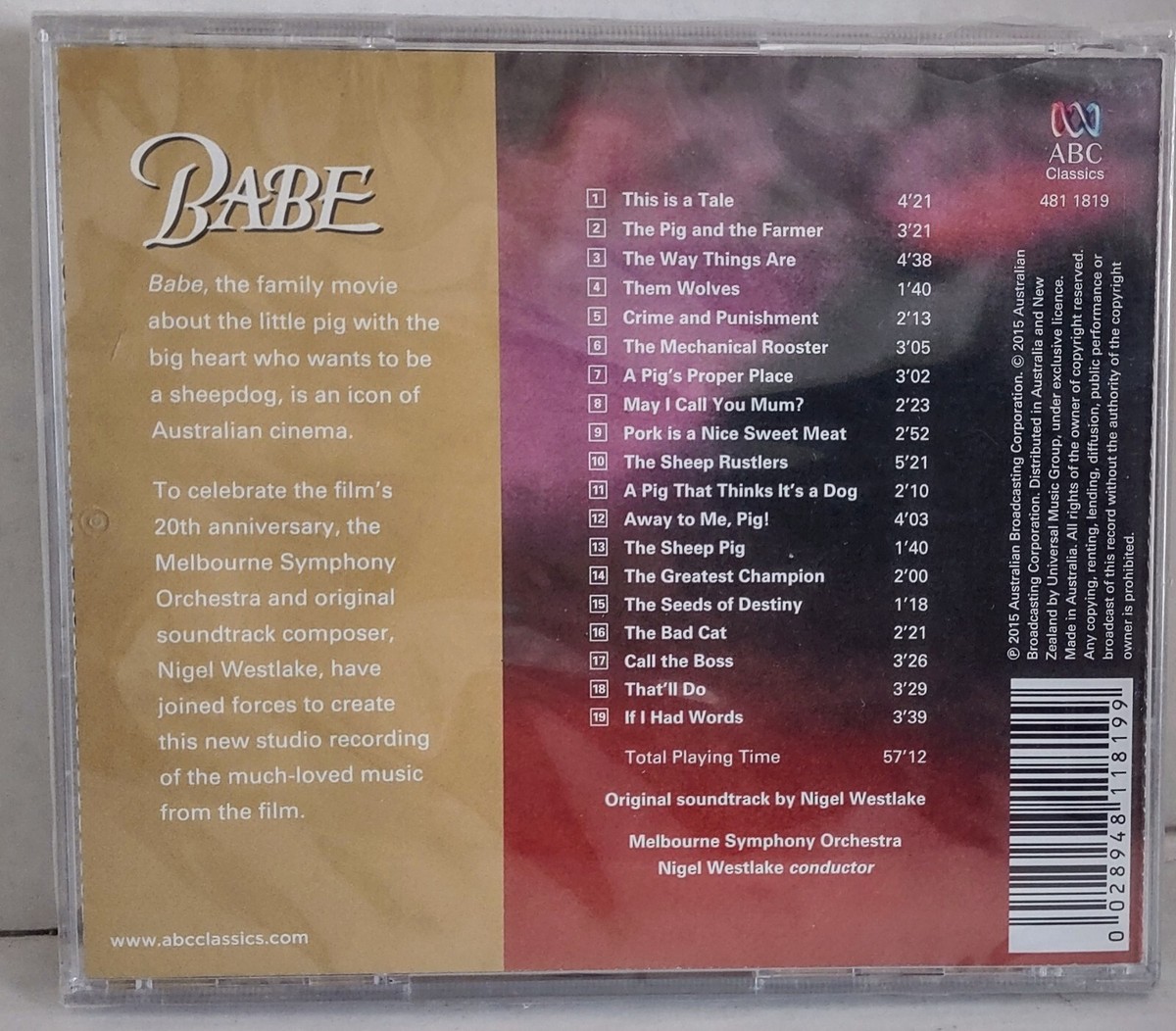 Babe: Orchestral Soundtrack 2015 by Melbourne Symphony Orchestra