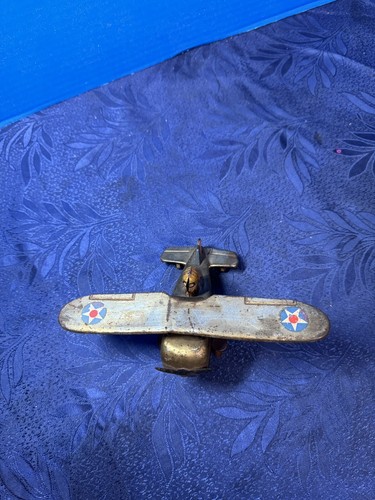 VINTAGE LOUIS MARX TIN WIND UP LOOPING ROLL OVER AIRPLANE - Picture 7 of 8
