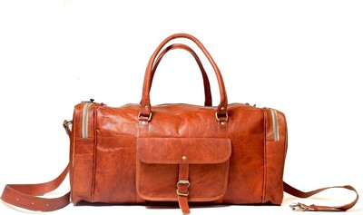 Bag Leather Travel Men Duffel Luggage Gym Vintage 33X10 Inch Overnight Weekend