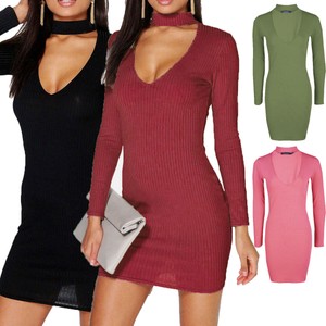 high neck mini bodycon dress