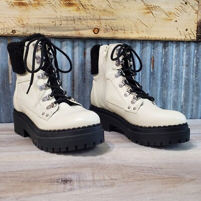 #ad GBG Los Angeles Walken Bootie Shoe Zippered Off White Sz 6.5 $24.99