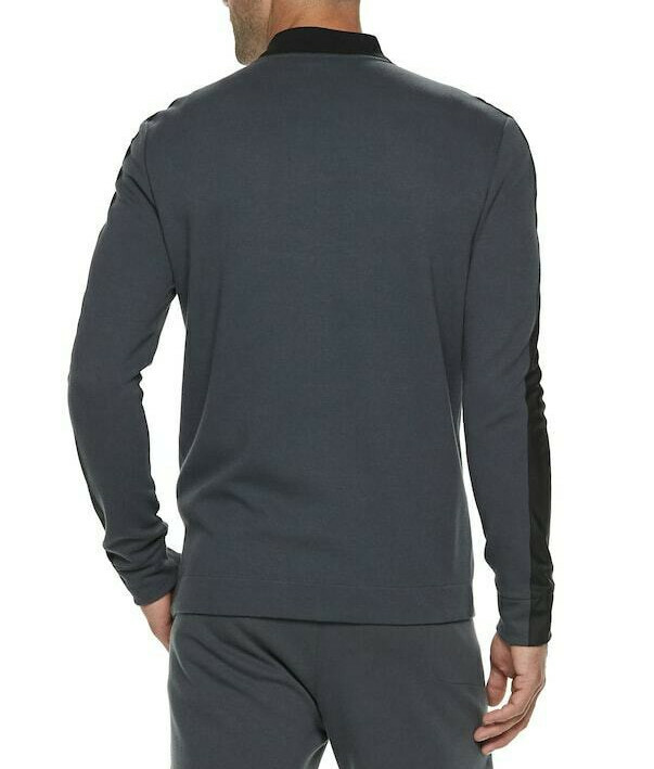 FILA SPORT Giacca Uomo Pile 2.0 Varsity Nero Antracite Full Zip Taglia XXL