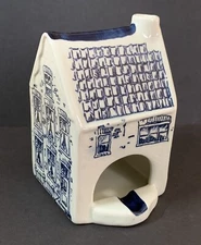 Vintage Delft’s Blauw Blue Holland Ashtray House Chimney Smoker Sculpture