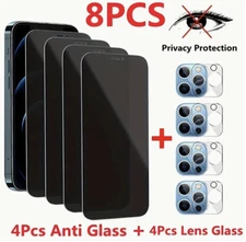 8pc 4pc Privacy Screen Protector and Camera Lens Cover Set For iPhone 15 Pro Max