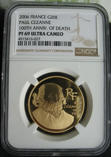 France 2006 Gold 20 Euro NGC PF-69 Ult. Cameo Paul Cezanne 