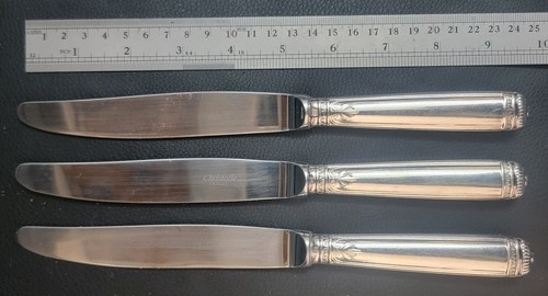 Christofle MALMAISON Silverplate Dinner Knife, 9 3/4" (3) Three No Monograms - Picture 3 of 4