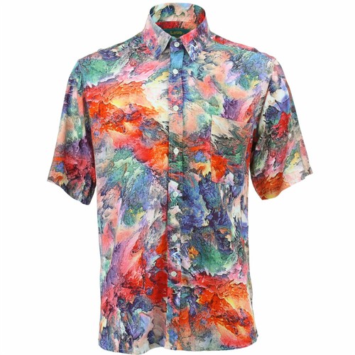 Chemise Homme Loud Originals Regular Fit – Ditzy – Motif Floral Rétro Psychédélique – Taille Cou 47 Cm