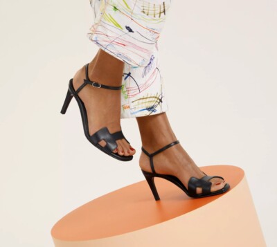 Hermes Heden Sandals 80 Size 37 Black In Calfskin | eBay