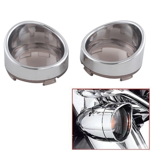Turn Signal Light Smoke Lens Cover Bezels Visor Fit For Harley Davidson Softail - Picture 4 of 17