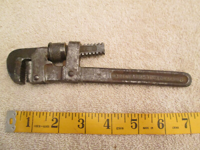 8'' Armstrong Spring Loaded Jaw Adjustable Wrench Tool Antique Vtg Workshop