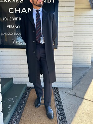 NEW Vintage Men's GIANNI VERSACE COUTURE Wool Coat 52 42 Black Single Breasted