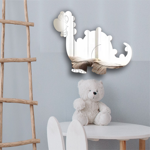 Children Kids Nursery Acrylic Wall Mirror Safe Strong Shatter Resistant Dinosaur