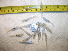 100-1 1/4" FLUKES-crappie-panfish-minnows-grubs-jig-split tails-bait-lure-scent