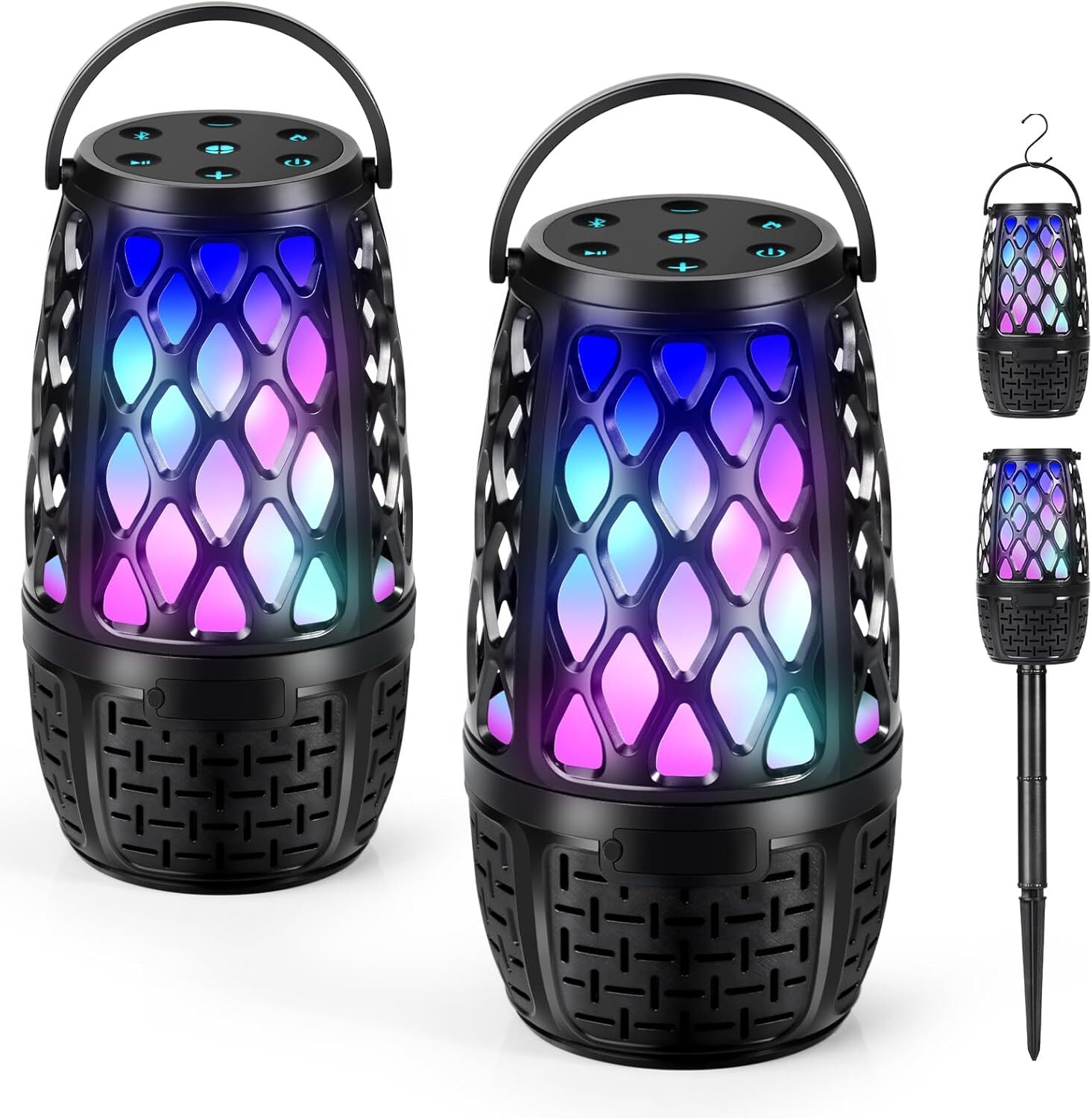 Colorful LED Flame Speaker Gift for Men  Torch Atmosphere... Outdoor Speakers