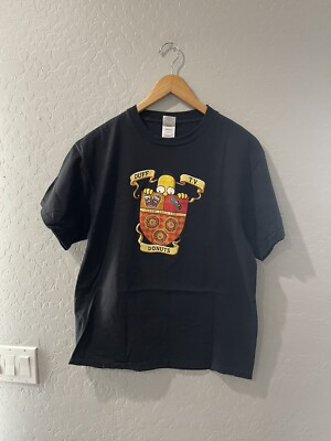 #ad Vintage Y2K Homer Simpson “Duff TV Donuts” Shirt Size Large Bin 3 $30.00