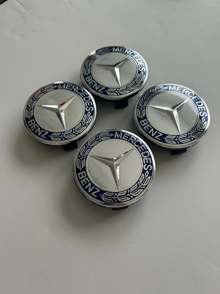 4x Tapacubos Tapacubos Tapacubos Azul Oscuro Llanta para Mercedes Foto 2 de 4