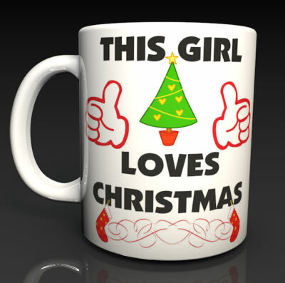 Personalisierte Weihnachtstassen This Guy, This Girl Loves Christmas, 3 Designs Xmas