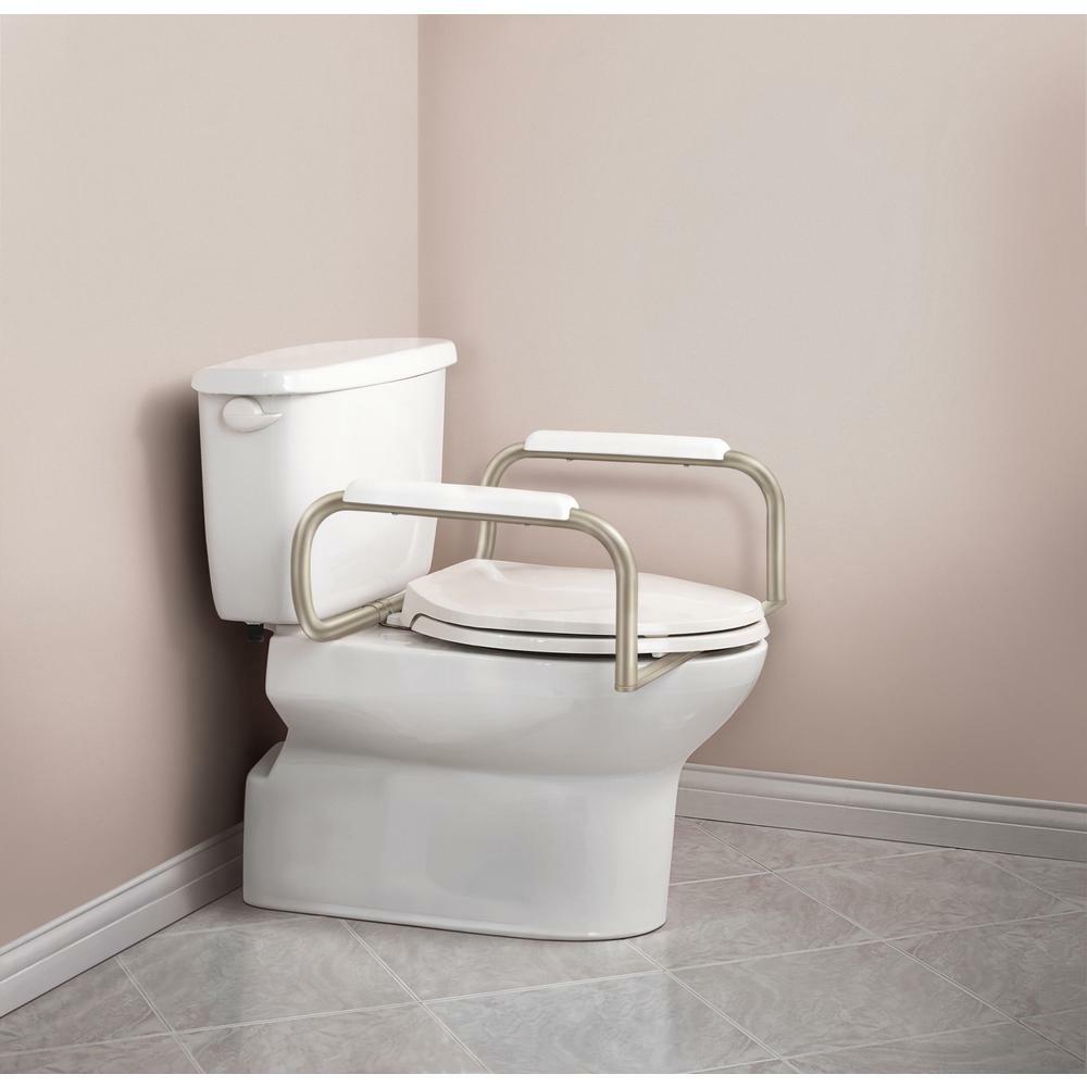 MOEN 23.25 in. x 18.25 in. Toilet Safety Bar in Satin Nickel eBay