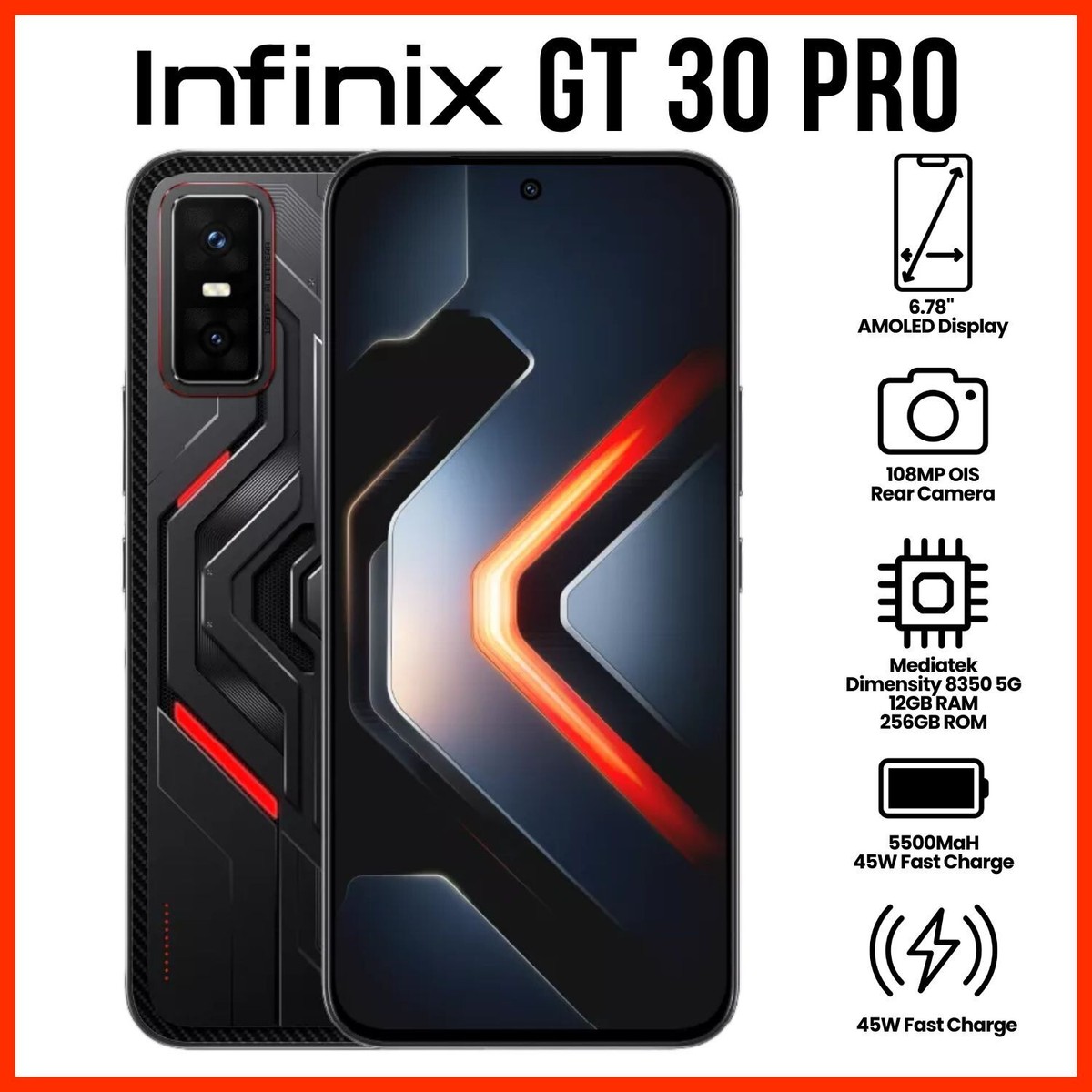 Infinix GT30 Pro 12GB+256GB Global Version Cell Phone (New