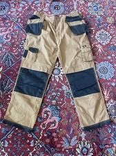 Lee Cooper Workman Cargo Trousers, Knee Pad, Tan Black, 42”x32