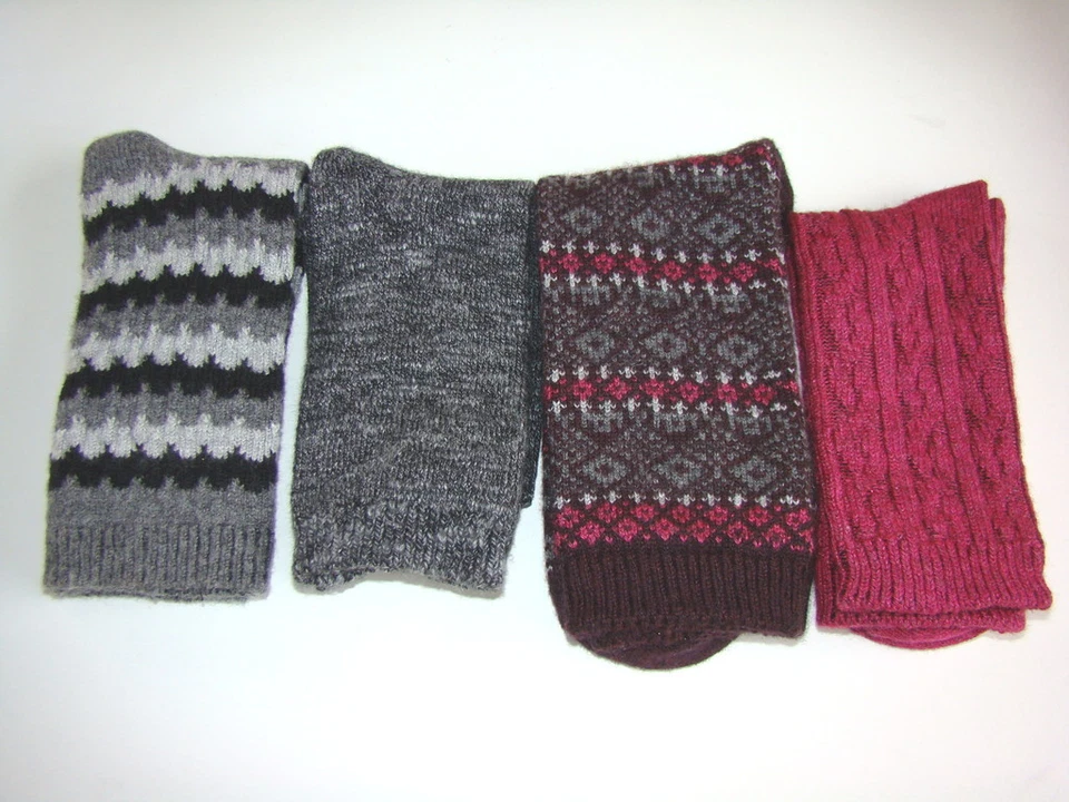 CALCETINES INFORMALES DAMAS MEDIANOS 4-10 MEZCLA LANA BURLINGTON GRIS Y ROSA 4 PR NUEVOS CON ETIQUETAS #106 Foto 3 de 4