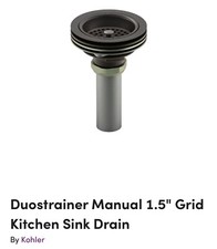 KOHLER Sink Strainer Duostrainer 4-1/2 in. with Tailpiece in Oil Rubbed Bronze