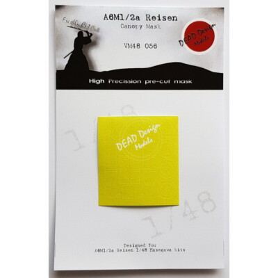 DEAD Design 1/48 Mitsubishi A6M1/2a Reisen Canopy Masking for Hasegawa kits