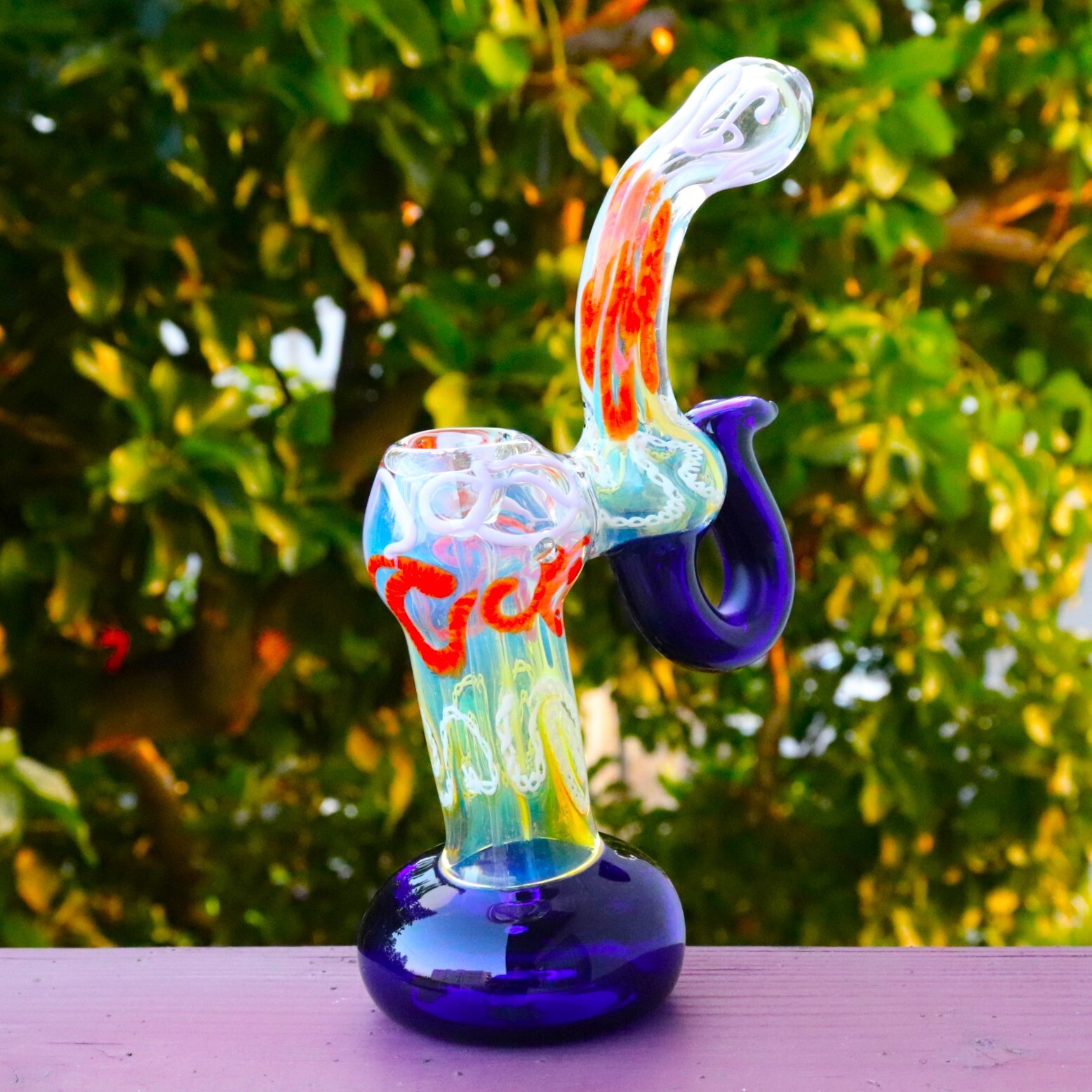 7.5" Ghost Hook Glass Bubbler Pipe Tobacco Smoking Herb Hand Pipes THB-109