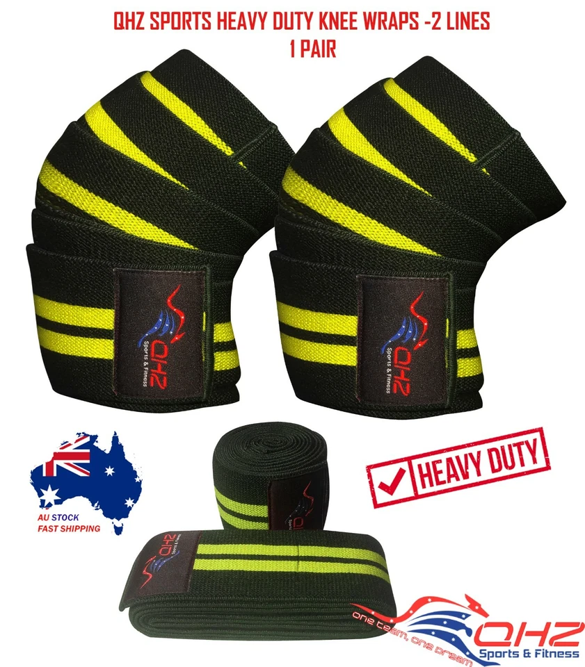 QHZ Weight lifting Power Knee Wraps Gym Supports Powerlifting Heavy Duty Straps - image 3 of 4