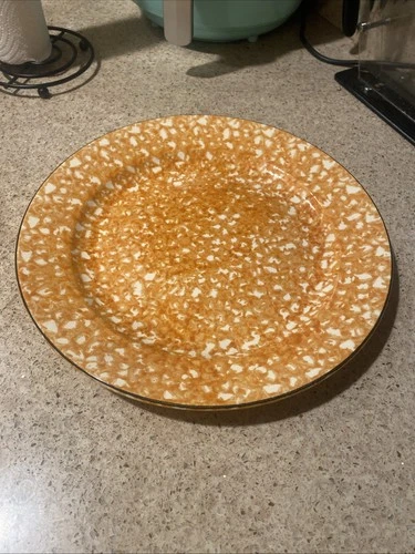 Stangl Town and Country Chop Plate, Orange Vintage Sponge Pattern 12” Diameter