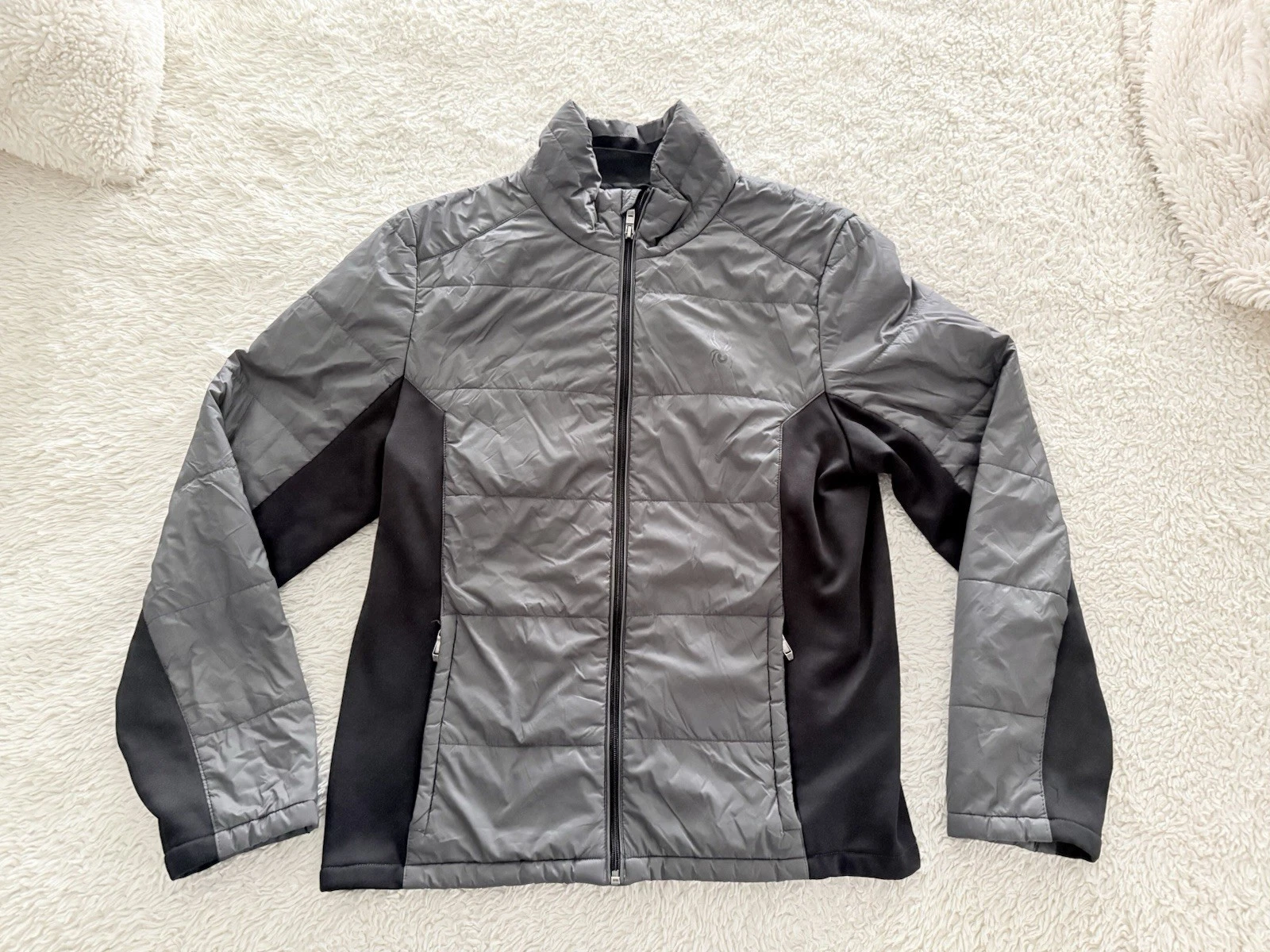 SPYDER Stealth Full Zip Hybrid ThermaWEB lightweight puffer jacket in polar Sz L