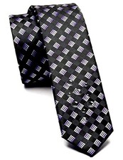 Skinny 2"  5cm  Casual Wedding Ties for Men Fashion Slim Black White Purple